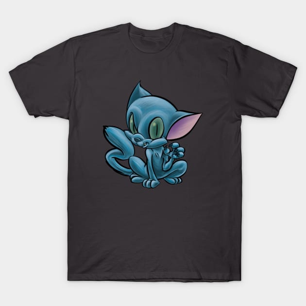 black cat T-Shirt by majanation